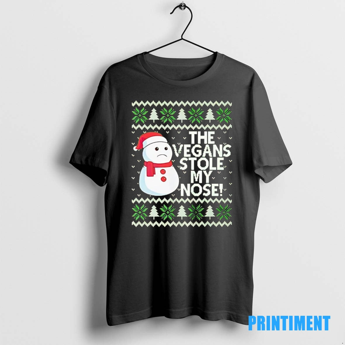Official Snowman The Vegans Stole My Nose Christmas Tee Sweater