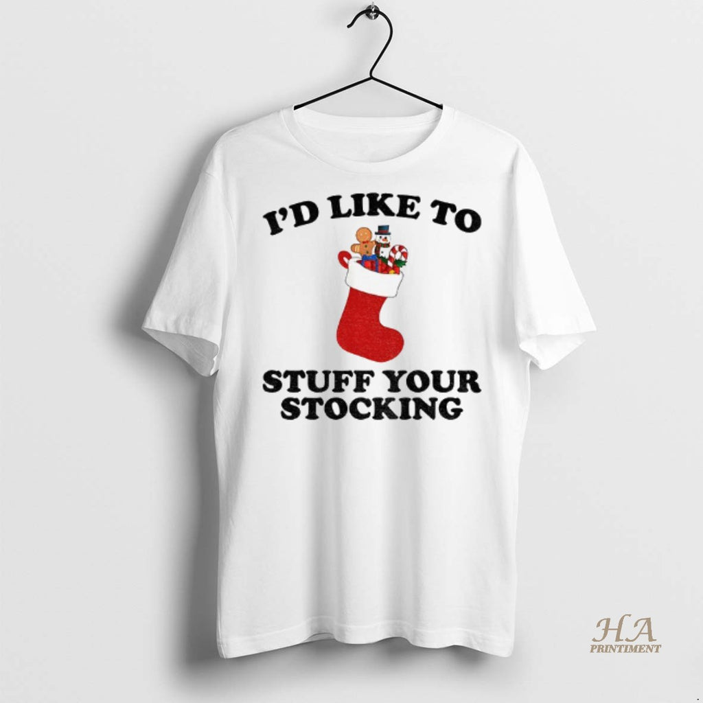 Official Sock Id Like To Stuff Your Stocking Merry Christmas 2025 Shirt