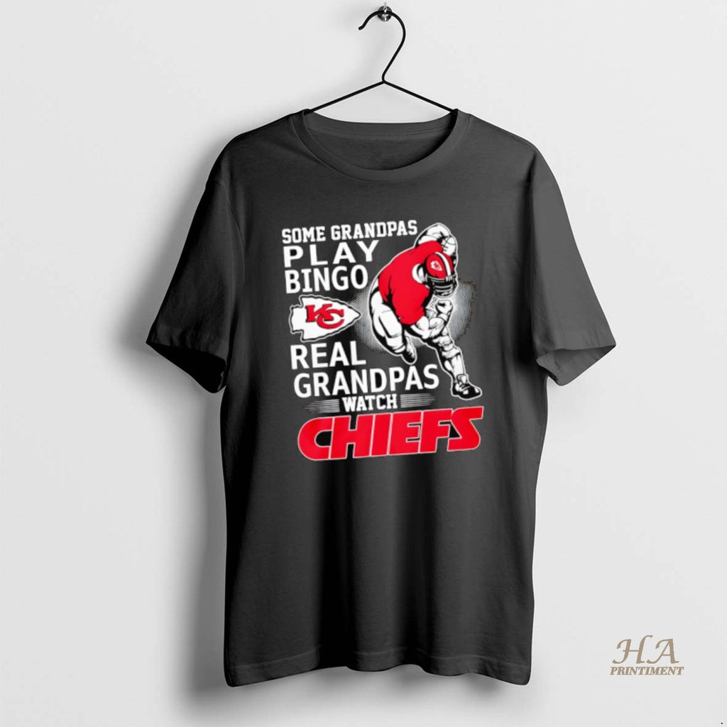 Official Some Grandpas Play Bingo Real Grandpas Watch Kansas City Chiefs Logo Player Jersey