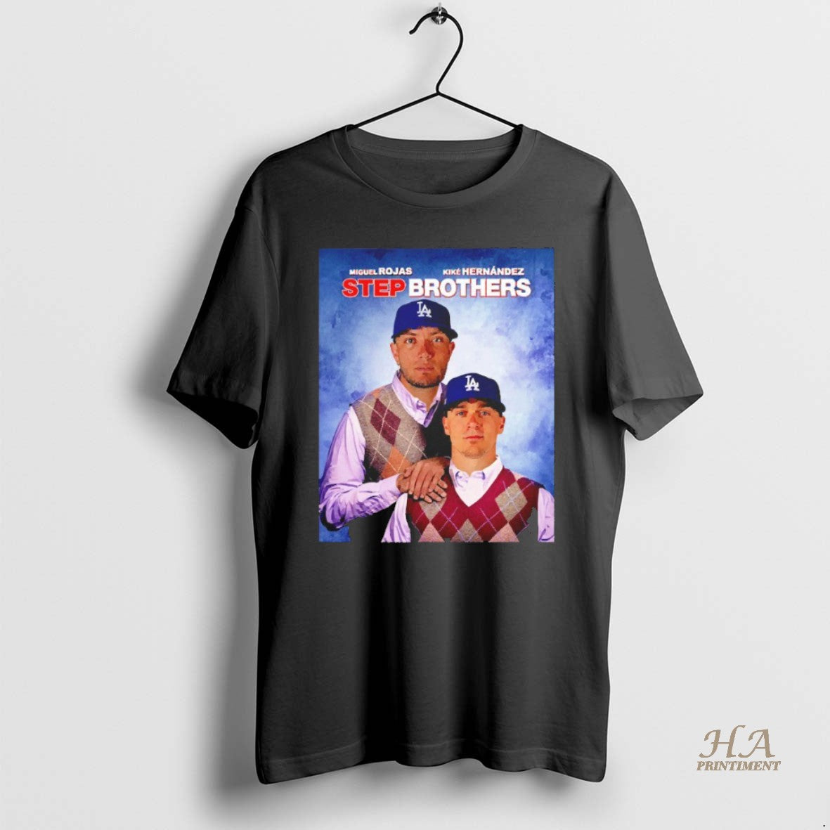 Official Step Brothers Miguel Rojas And Kike Hernandez La Dodgers Blackshirt