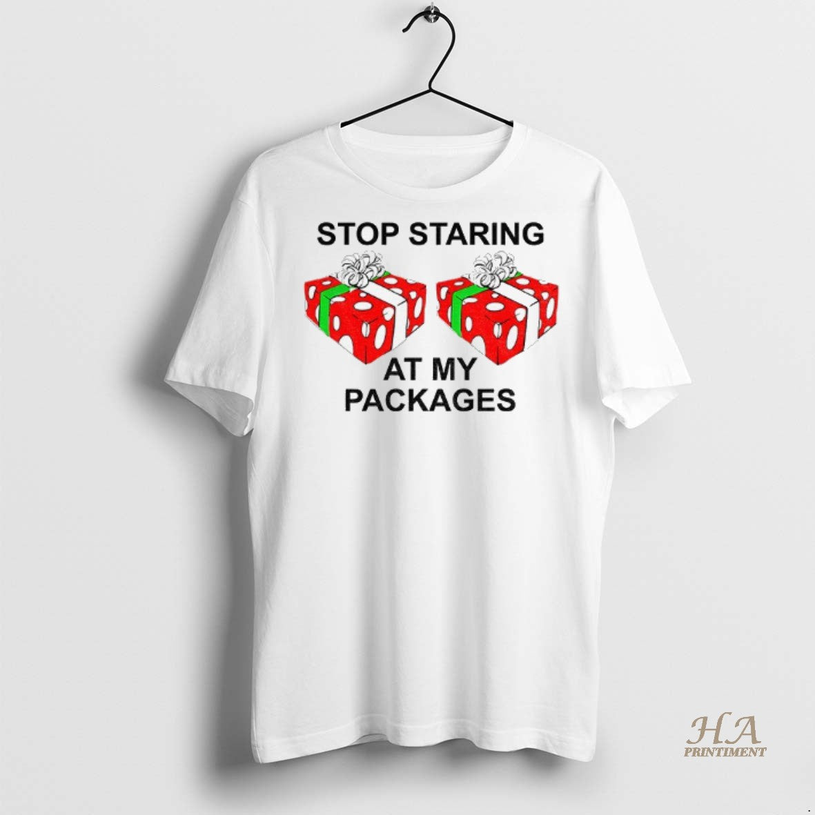 Official Stop Staring At My Packages Merry Christmas 2025 Shirt