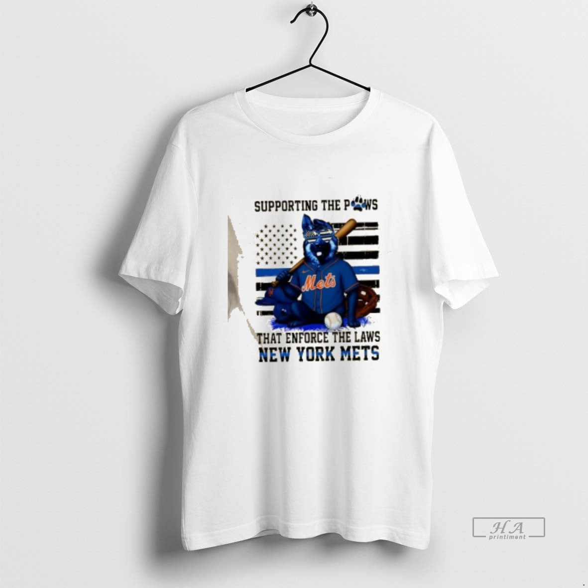 Official Supporting The Paws That Enforce The Laws New York Mets Dog Us Flag