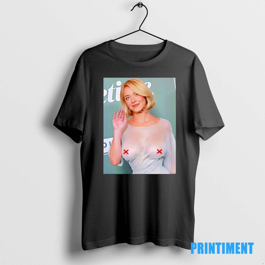 Official Sydney Sweeney See Thru Glamorous Wet Tee Sweater
