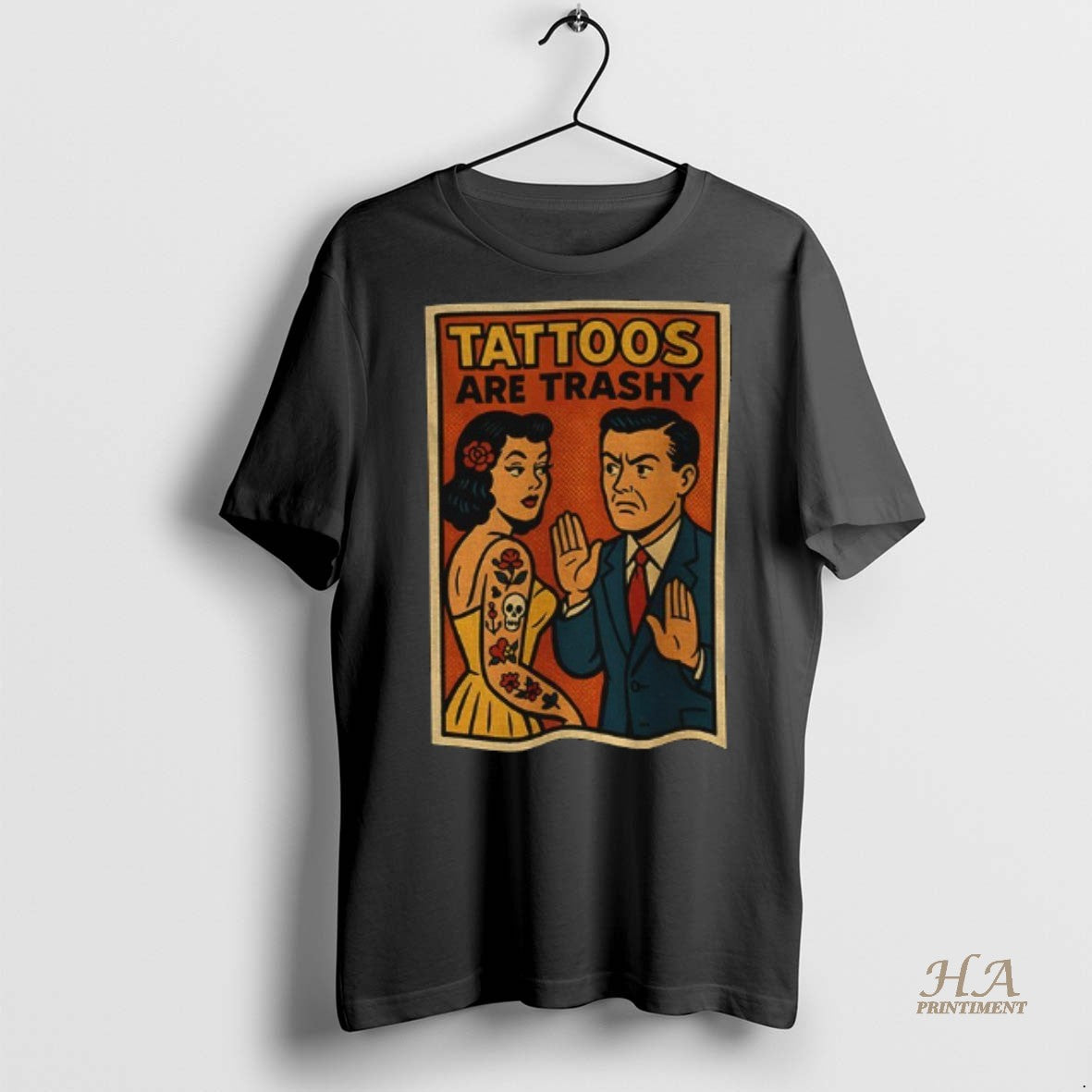 Official Tattoos Are Trashy Inked Humor Retro Comic Satire Shirt