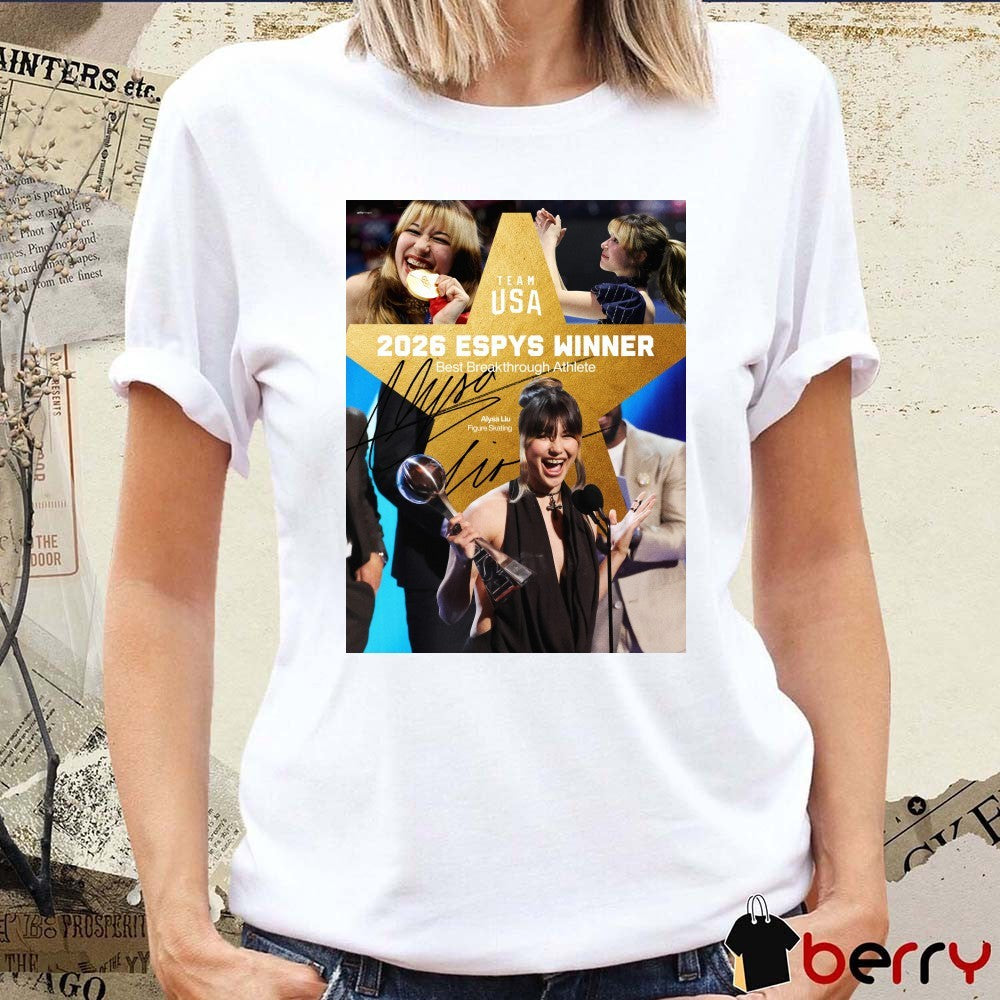 Team USA 2026 ESPYS Winner Best Breakthrough Athlete Alysa Liu Figure Skating Signature Poster t-shirt