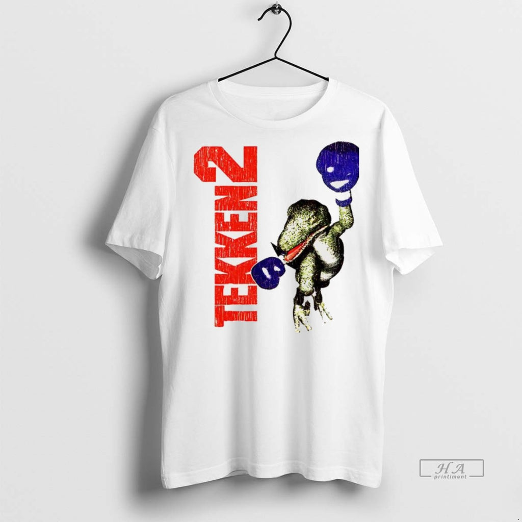 Official Tekken 2 Dinosaur Alex Purple Boxing Gloves Vintage Shirt