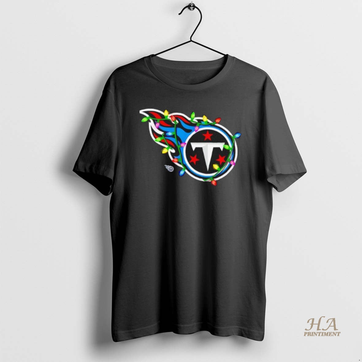 Official Tennessee Titans Logo Holiday Lights Black
