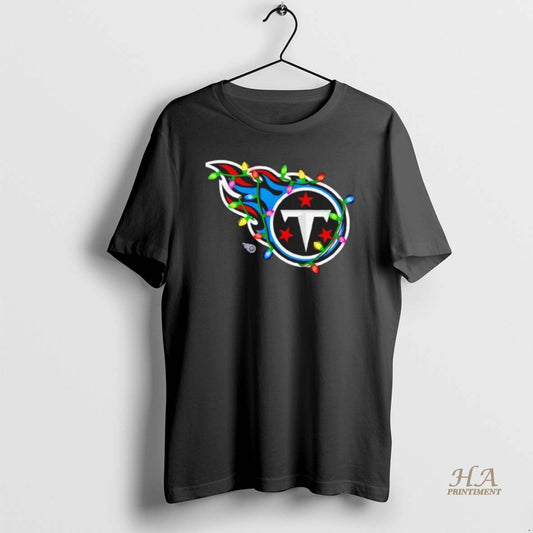 Official Tennessee Titans Logo Holiday Lights Black