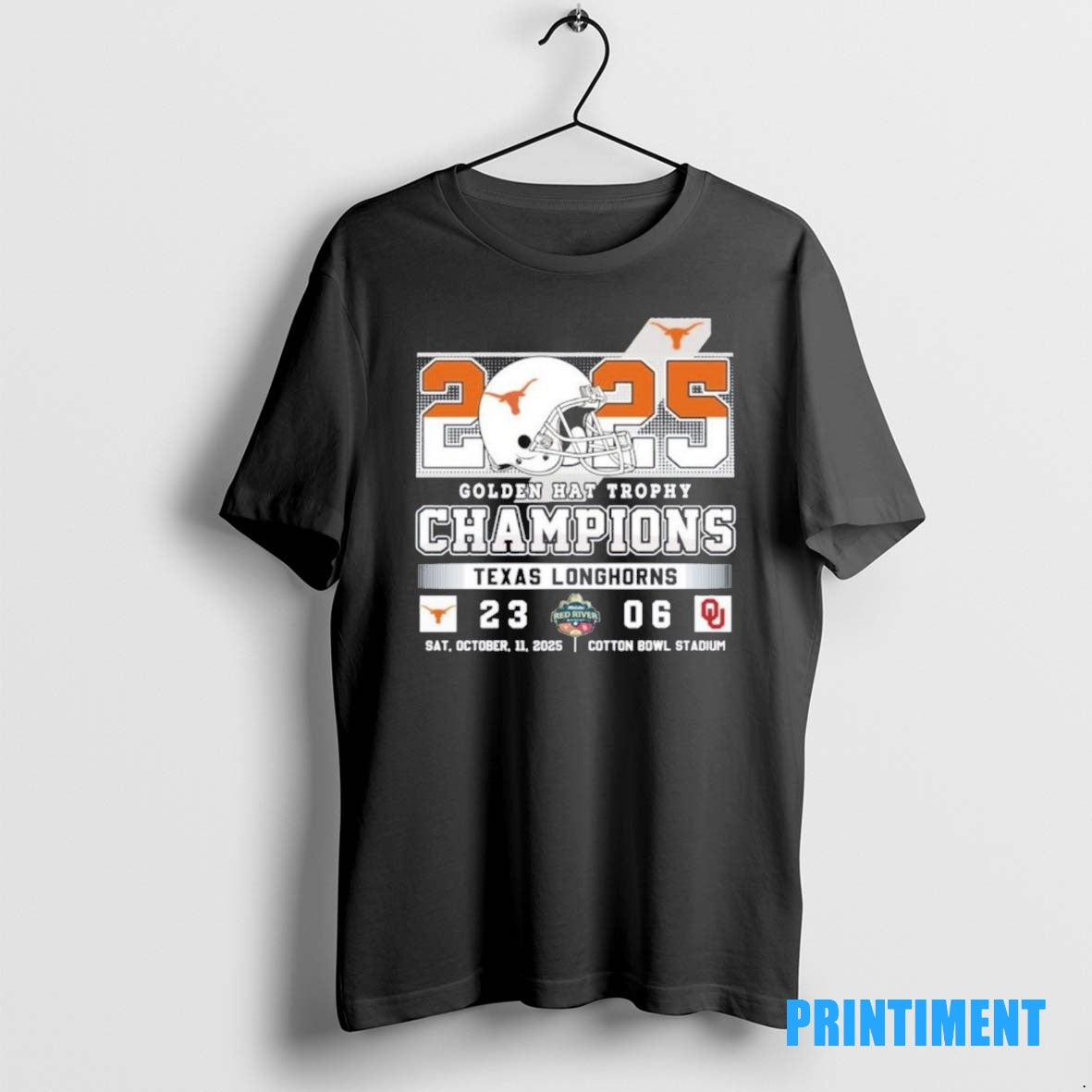Official Texas Longhorns 2025 Golden Hat Trophy Champions Score Tee Sweater