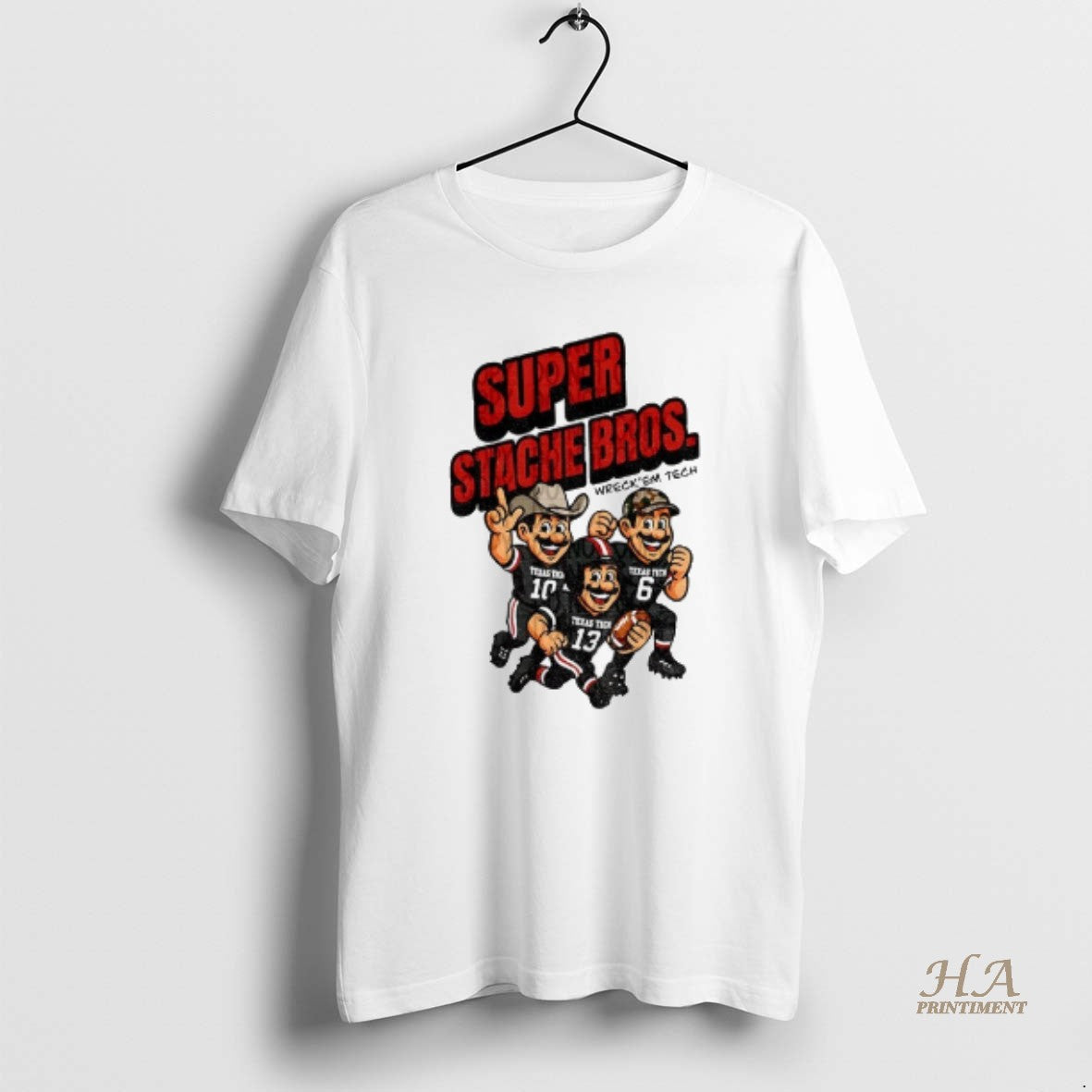 Official Texas Tech Red Raiders Football Super Stache Bros Cartoon Game Day