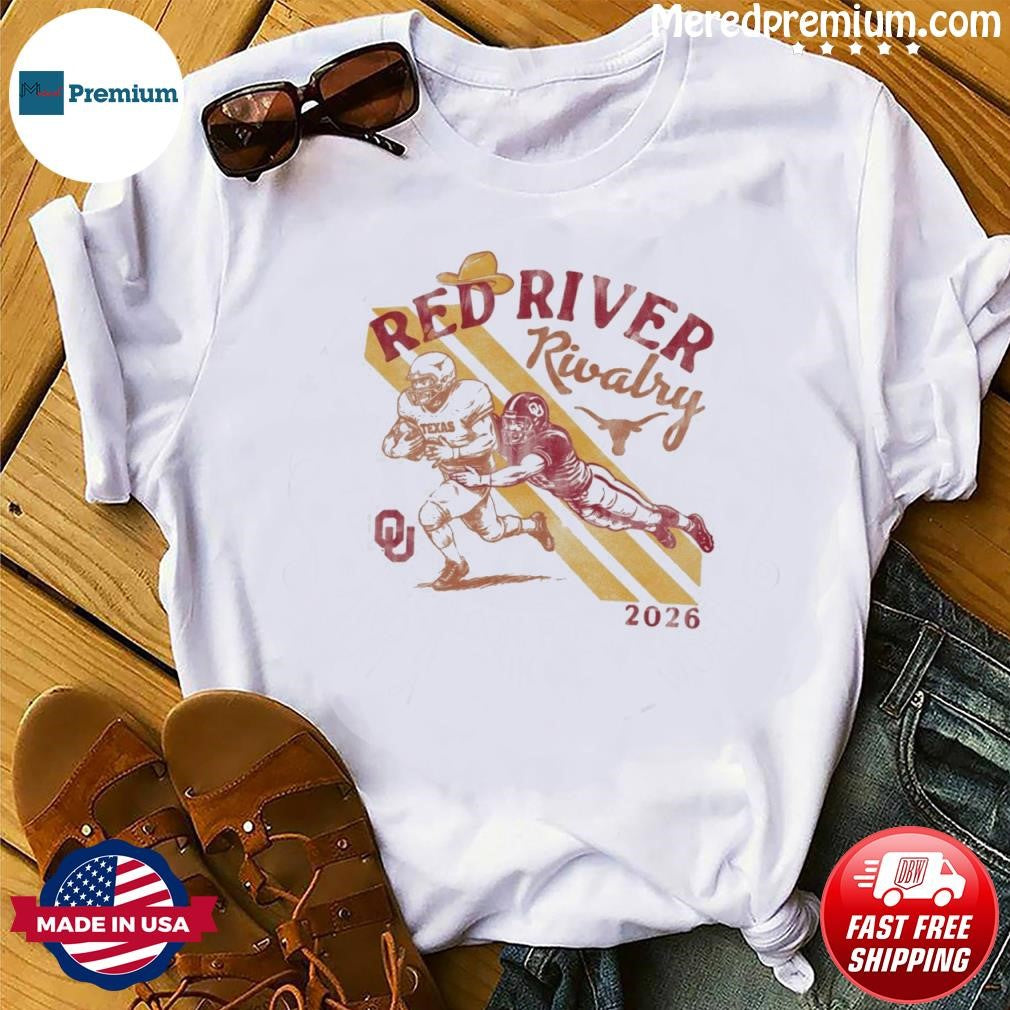 Texas Vs Oklahoma Football Players Shirt – Red River Rivalry 2026