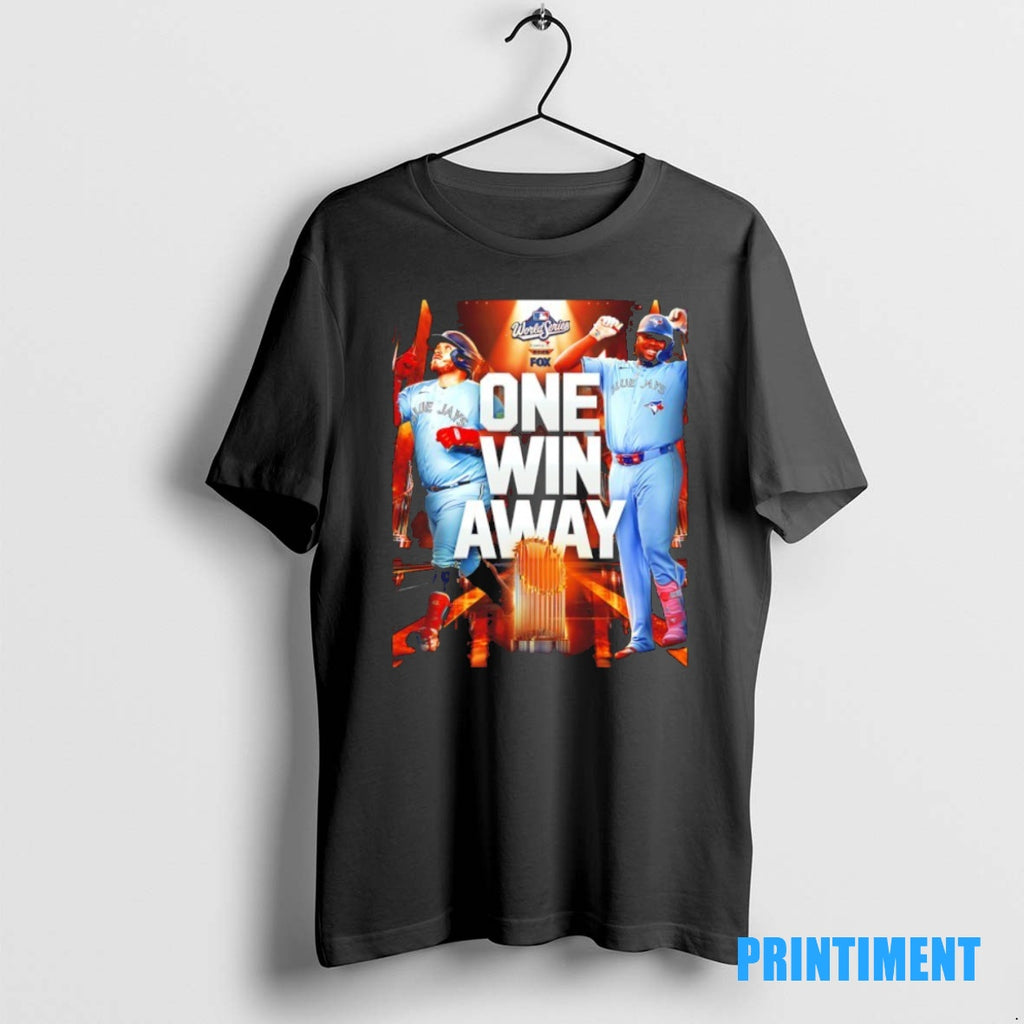 Official The Toronto Blue Jays 2025 World Series One Win Away Tee Sweater