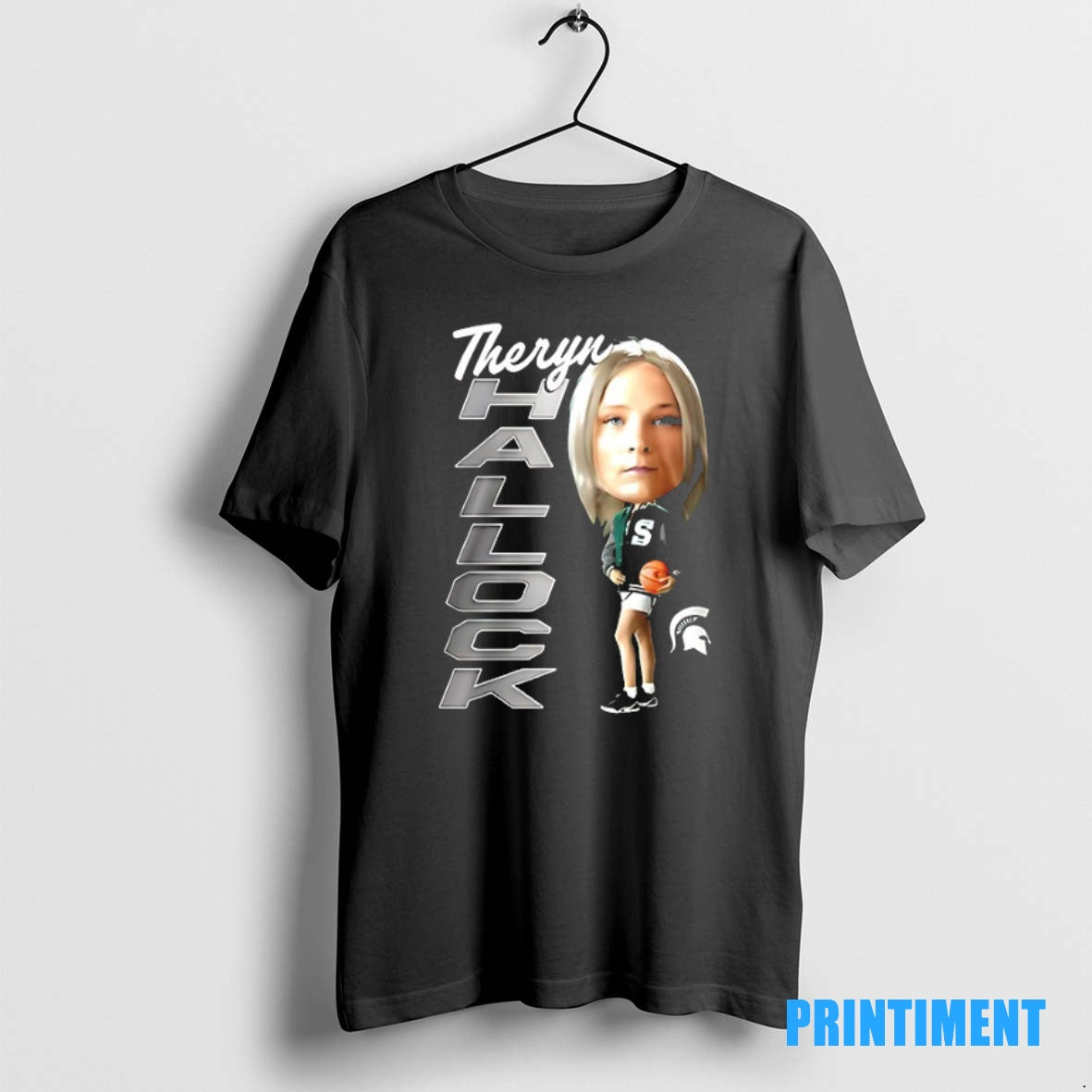 Official Theryn Fearless Spartan Michigan State Basketball Caricature Tee Sweater