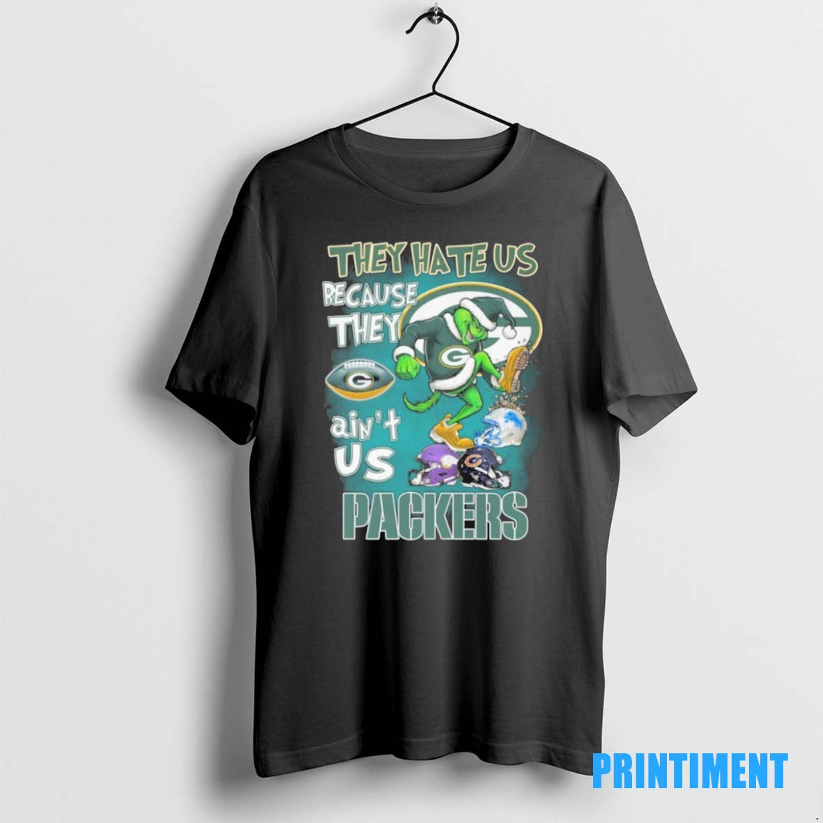 Official They Hate Us Because They Aint Us Packers Grinch Tee Sweater