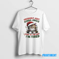 Official Tired Cat Christmas Festive Lazy Cat Tee Sweater