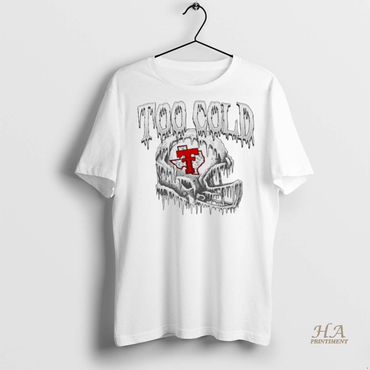 Official Too Cold Texas Tech Football Helmet Shirt