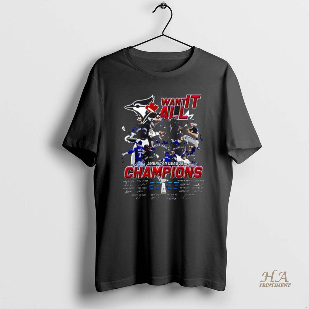 Official Toronto Blue Jays 2025 American League Champions Team Signatures Name Roster Graphic