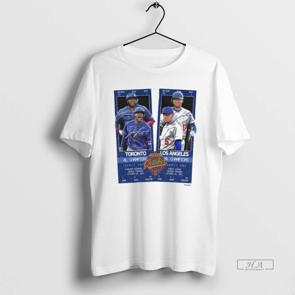 Official Toronto Blue Jays Al Champions Vs Los Angeles Dodgers Nl Champions 2025 October