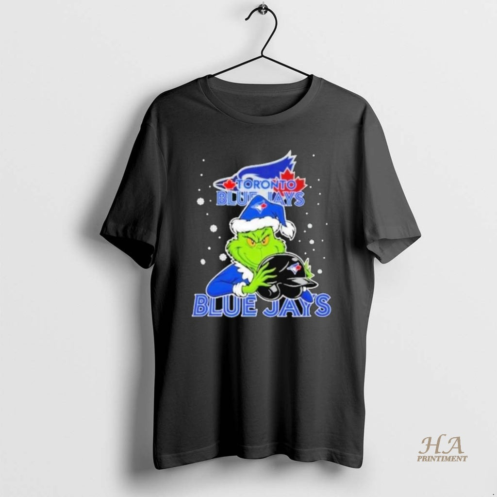 Official Toronto Blue Jays Baseball Grinch Holding Helmet Christmas 2025 Shirts