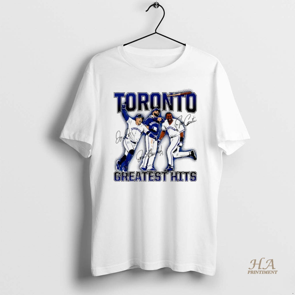 Official Torontos Greatest Hits Joe Carter Jose Bautista And George Springer Players Blue Jays Baseball