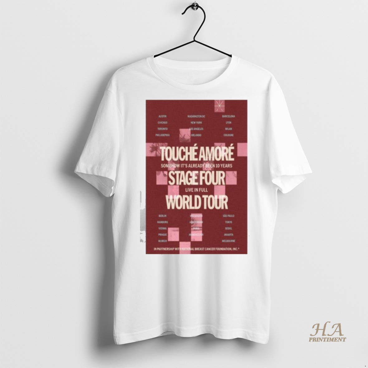 Official Touche Amore Stage Four 10 Year Anniversary World Tour 2026 Shirt