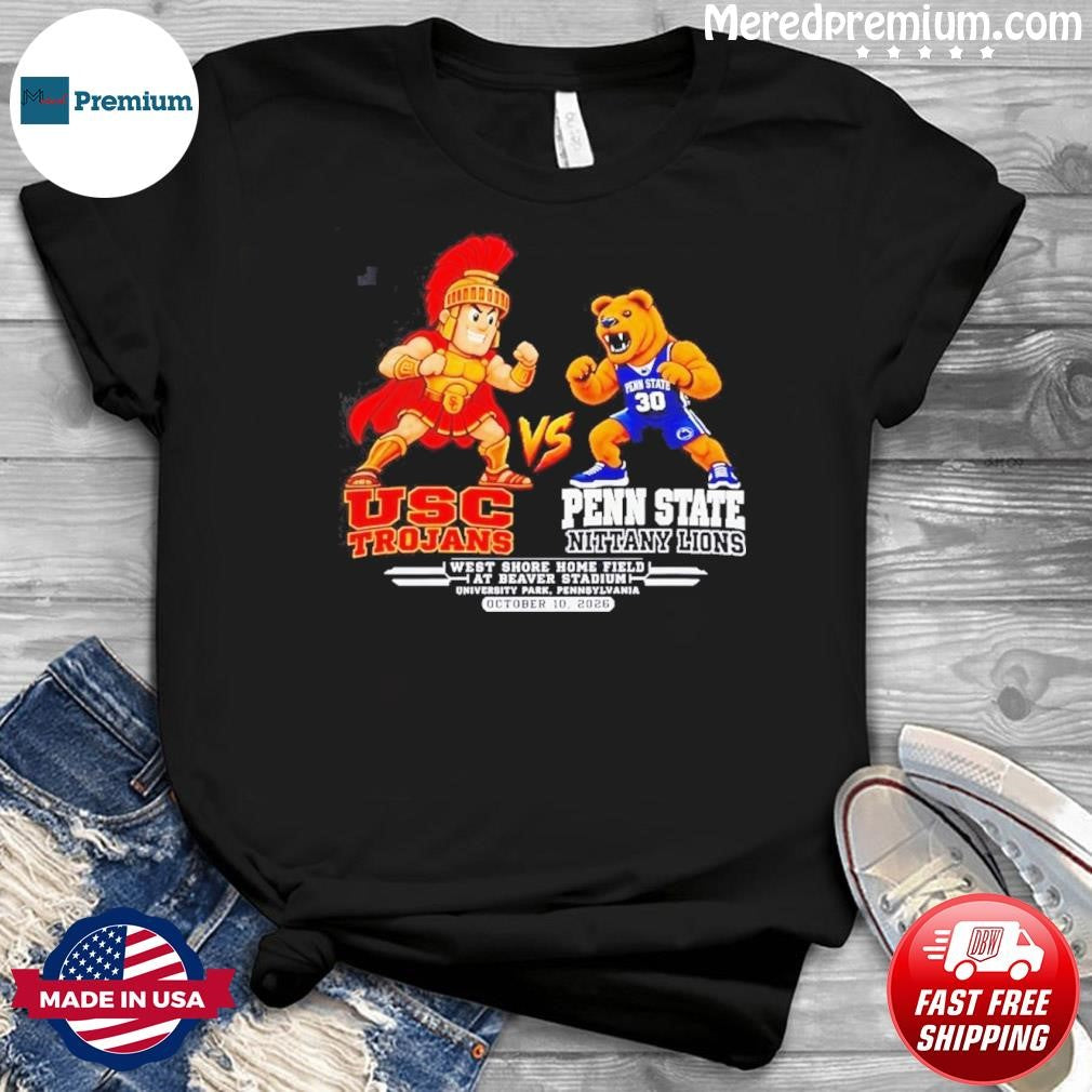 USC Trojans vs Penn State Nittany October 10 2026 Mascots shirt