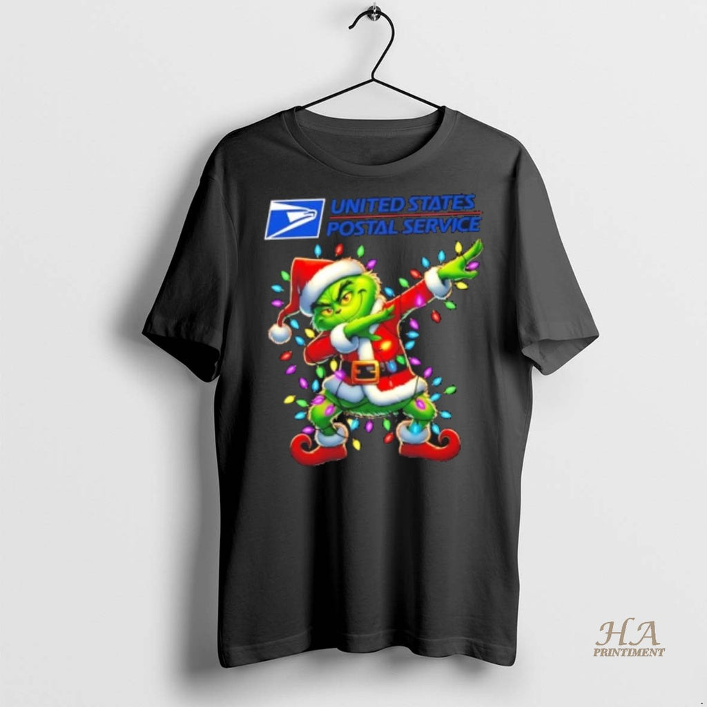 Official Usps Grinch Dabbing Merry Christmas Shirt