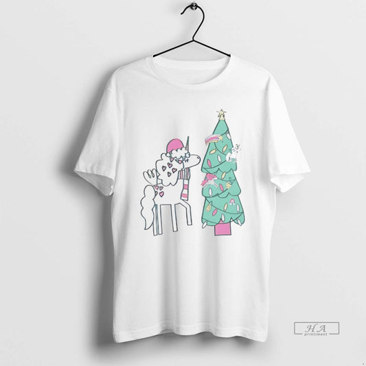 Official Unicorn Decorating Christmas Tree Holiday Magic White