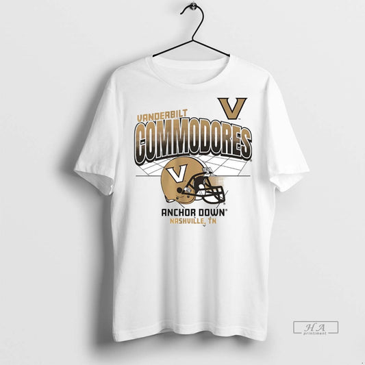 Official Vanderbilt Commodores Helmet Anchor Down Nashville Shirt