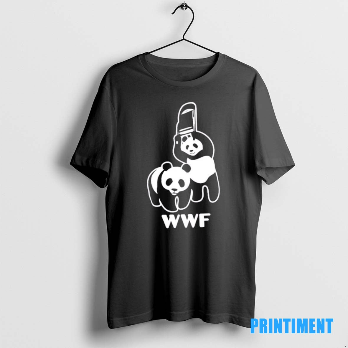 Official Wwf Panda Chainsaw Dark Humor Parody Tee Sweater