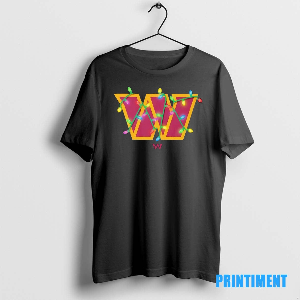 Official Washington Commanders Logo Christmas Light Tee Sweater