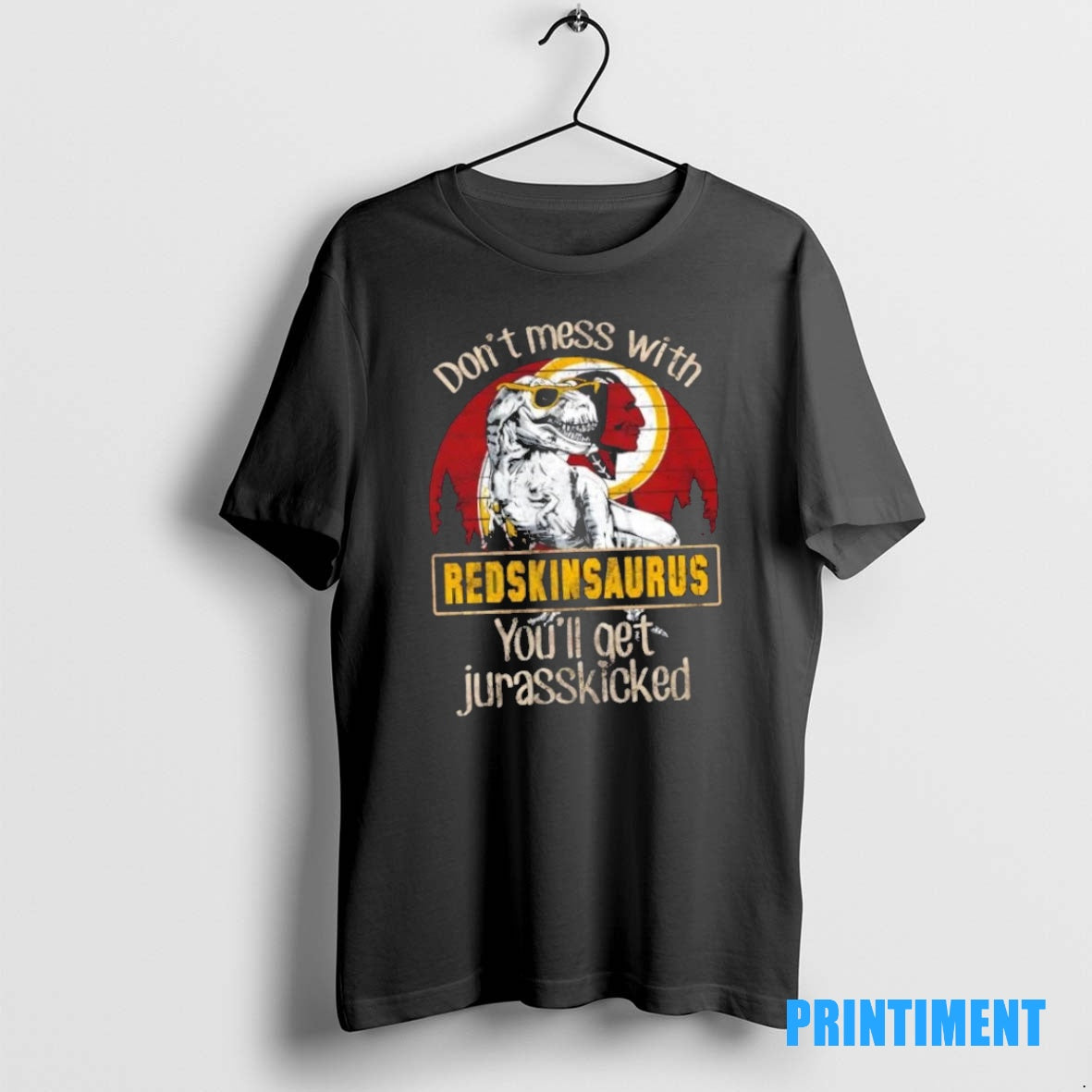 Official Washington Redskins Dont Mess With Redskinsaurus Youll Get Jurasskicked Tee Sweater