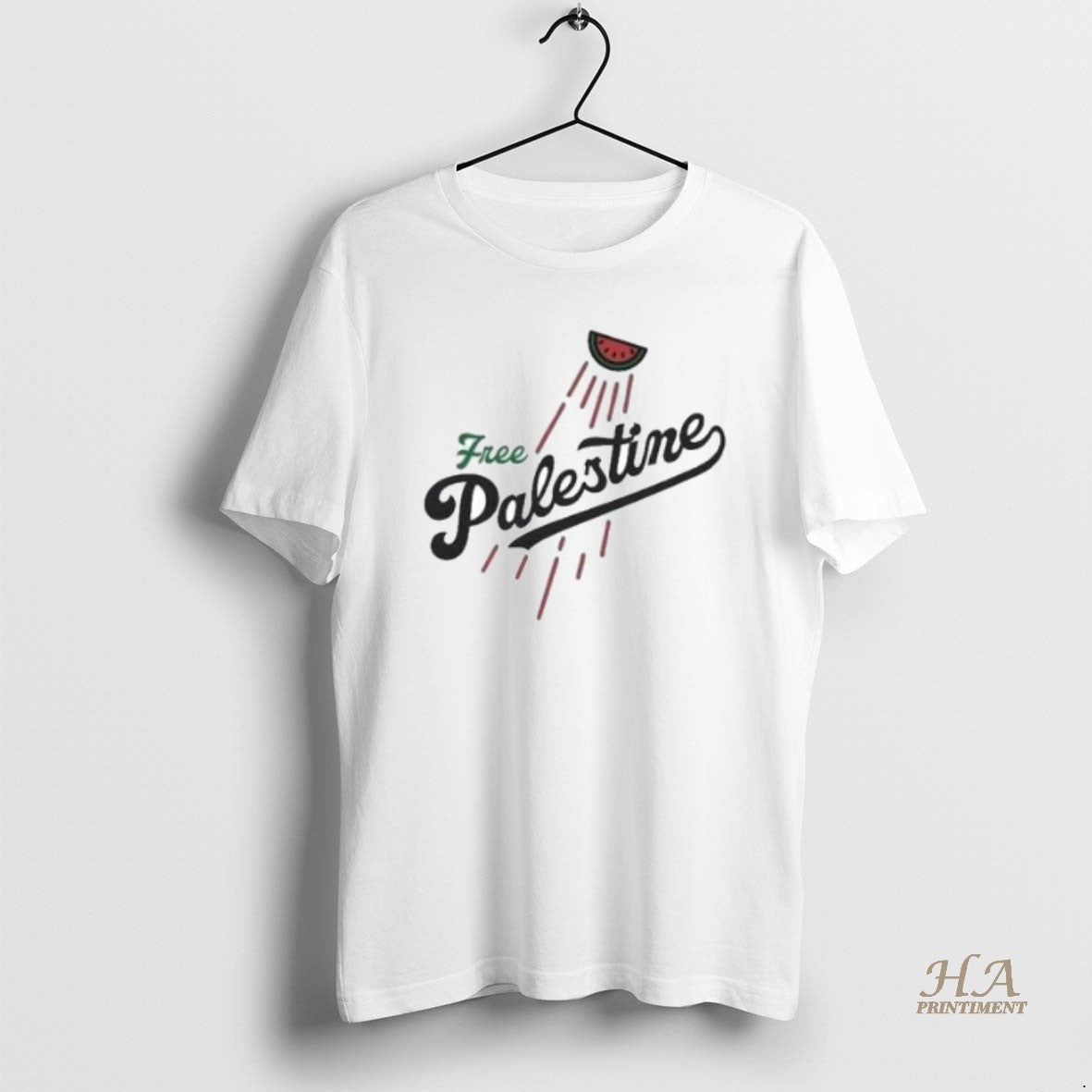 Official Watermelon Free Palestine Style Los Angeles Dodgers Logo