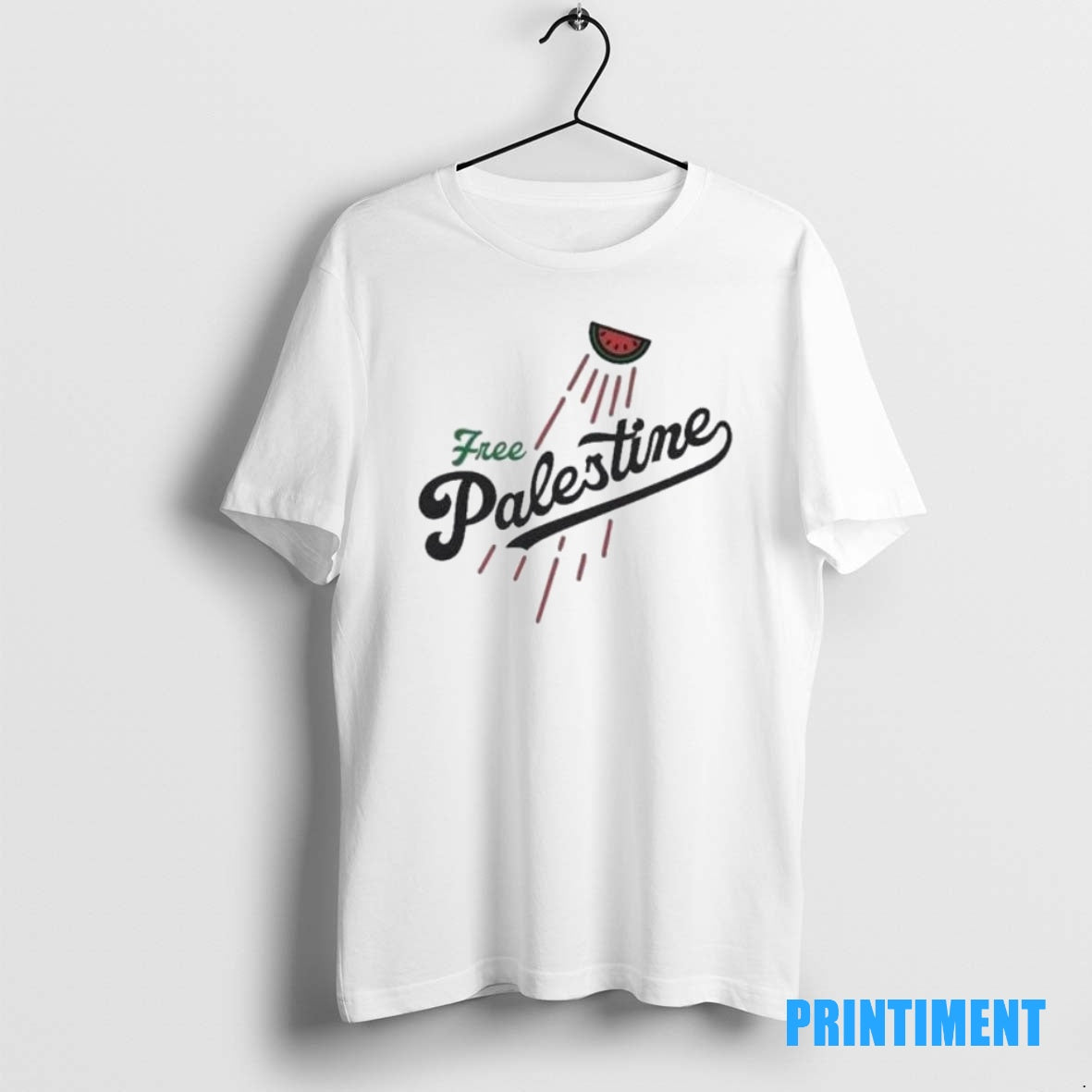 Official Watermelon Free Palestine Style Los Angeles Dodgers Logo Tee Sweater