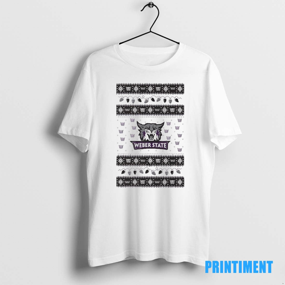 Official Weber State Wildcats Ugly Christmas Light Tee Sweater