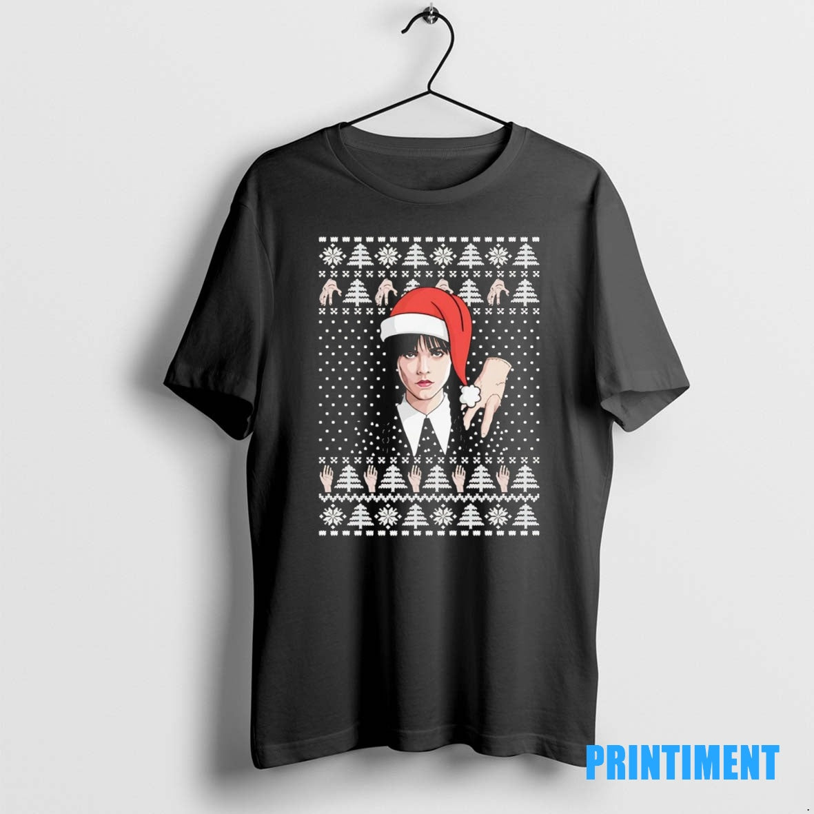 Official Wednesday Addams And Thing Ugly Christmas Tee Sweater
