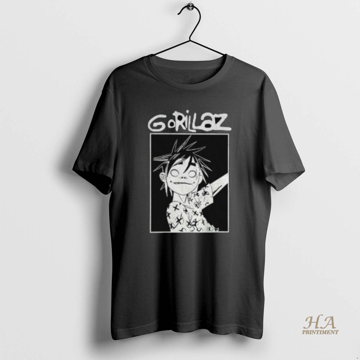 Official Weyewcz5 Gorillaz Music Black And White Graphic