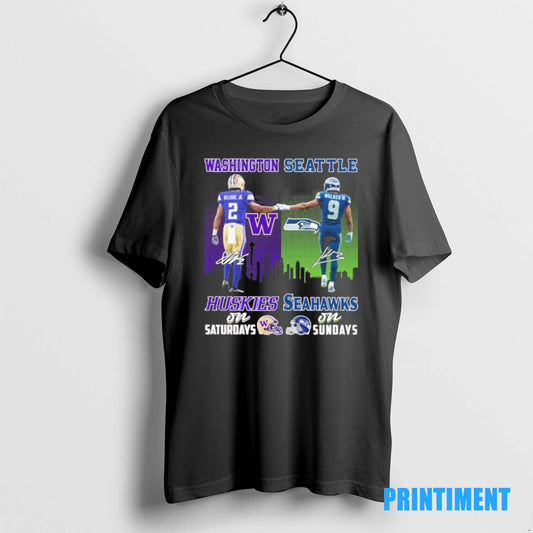Official Williams Jr Huskies On Saturdays And Walker Iii Seahawks On Sundays Tee Sweater