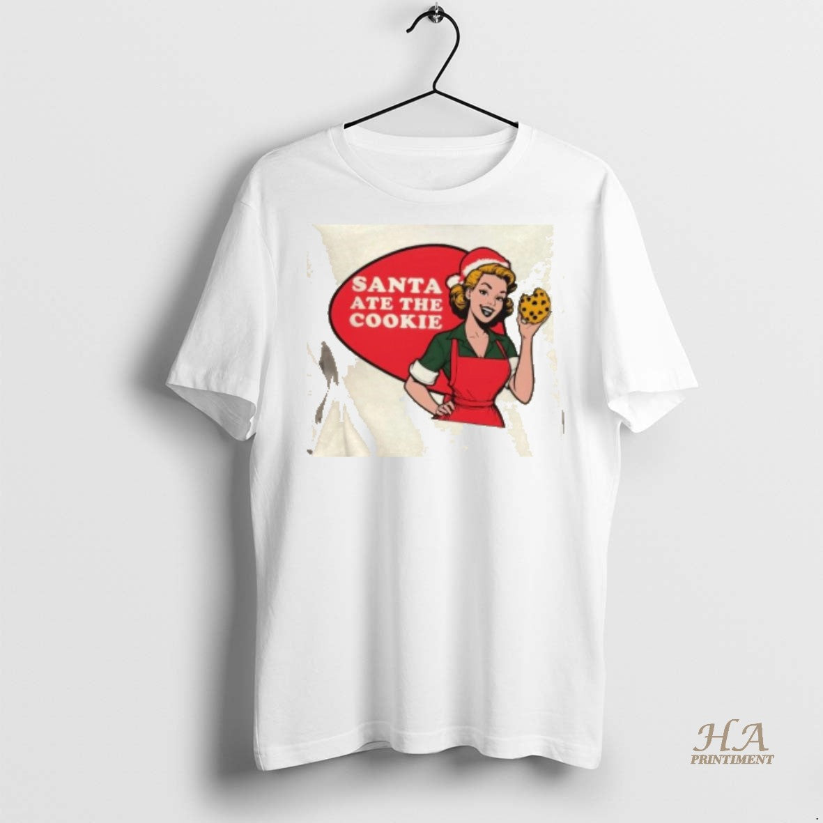 Official Womens Santa Ate The Cookie Boyfriend Shirt