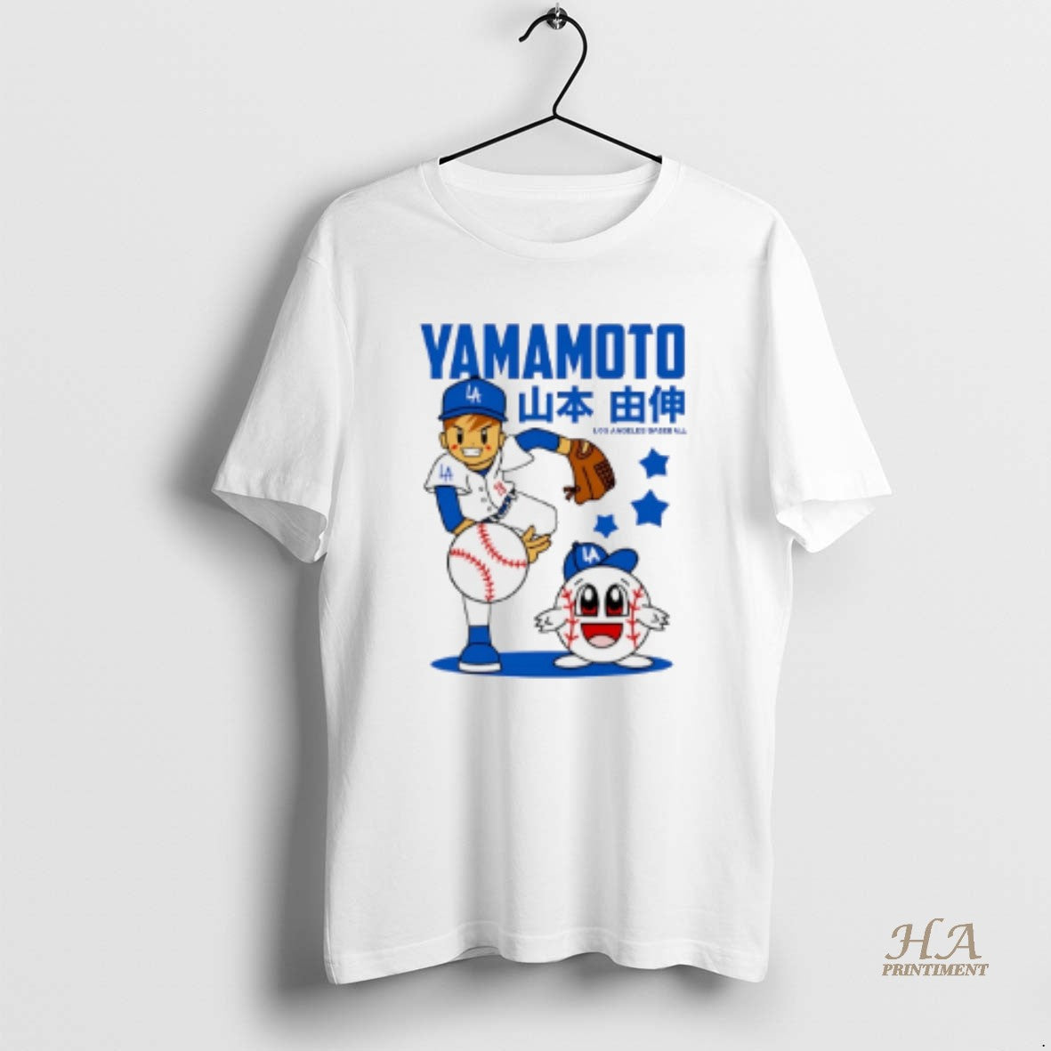 Official Yoshinobu Yamamoto Los Angeles Dodgers Superstar Cartoon