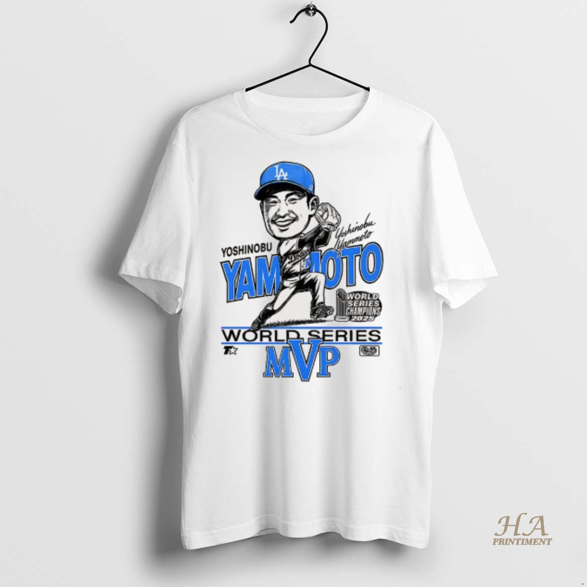 Official Yoshinobu Yamamoto Los Angeles Dodgers World Series Champions 2025 Mvp Caricature Shirt