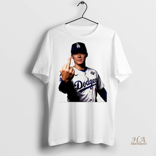 Official Yoshinobu Yamamoto Middle Finger Los Angeles Dodgers World Series 2025 Shirt