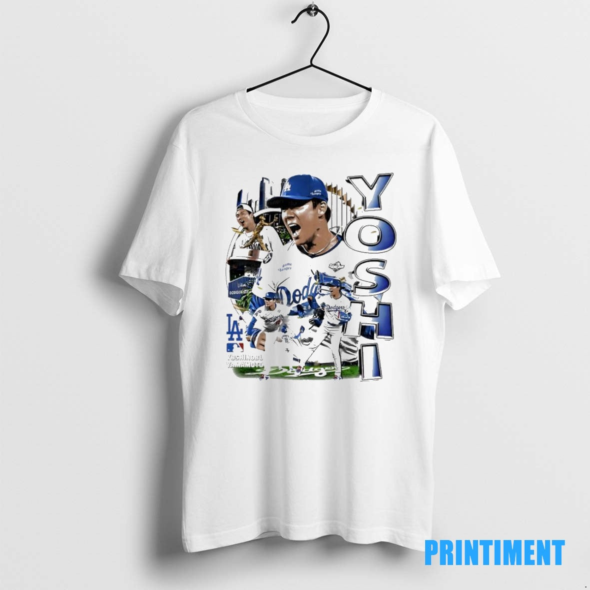 Official Yoshinobu Yoshinobu Yamamoto La Dodgers Player Collage Vintage Tee Sweater