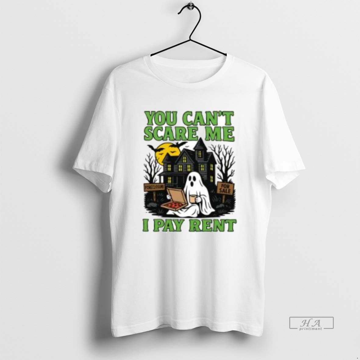 Official You Cant Scare Me I Pay Rent Ghost Halloween