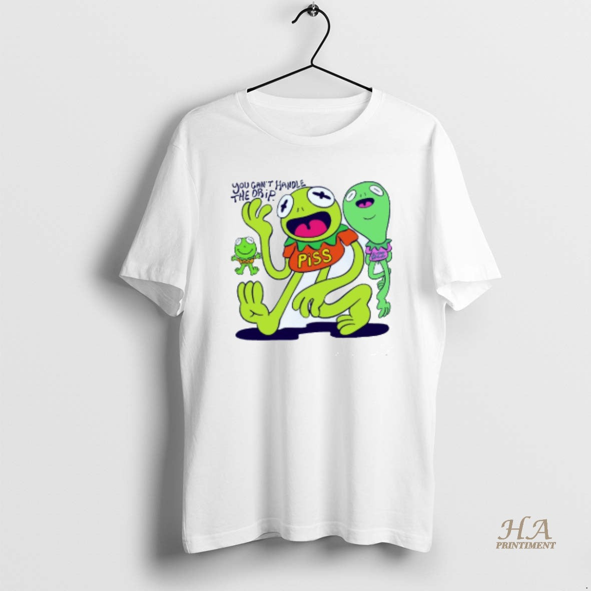 Official You Cant Handle The Drip Frogs Mens White Tee