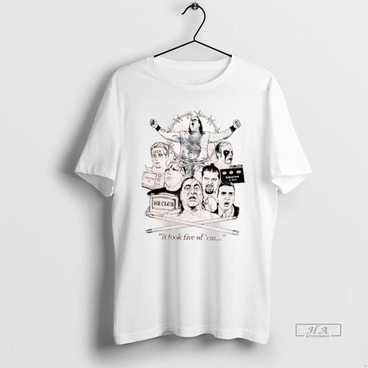 Official Zandigs Famous Jesus It Took Five Of Em Graphic