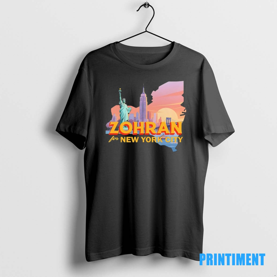 Official Zohran Mamdani For New York City Skyline Retro Vibe Tee Sweater