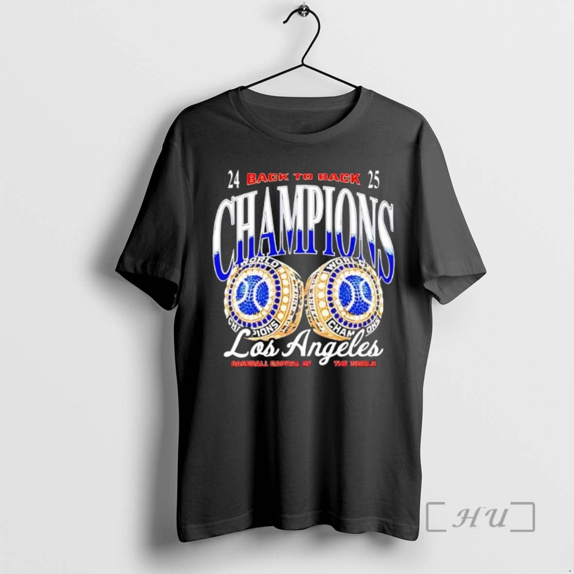 Officials 2024 2025 Back To Back Champions Los Angeles Dodgers Rings Black Premium T Shirts