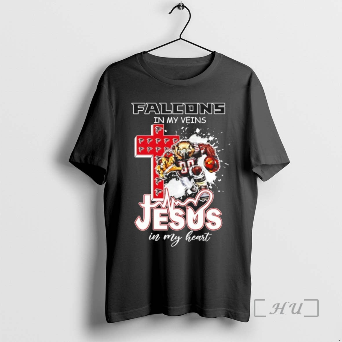 Officials 2025 Atlanta Falcons In My Veins Jesus In My Hearts T Shirt Sweater