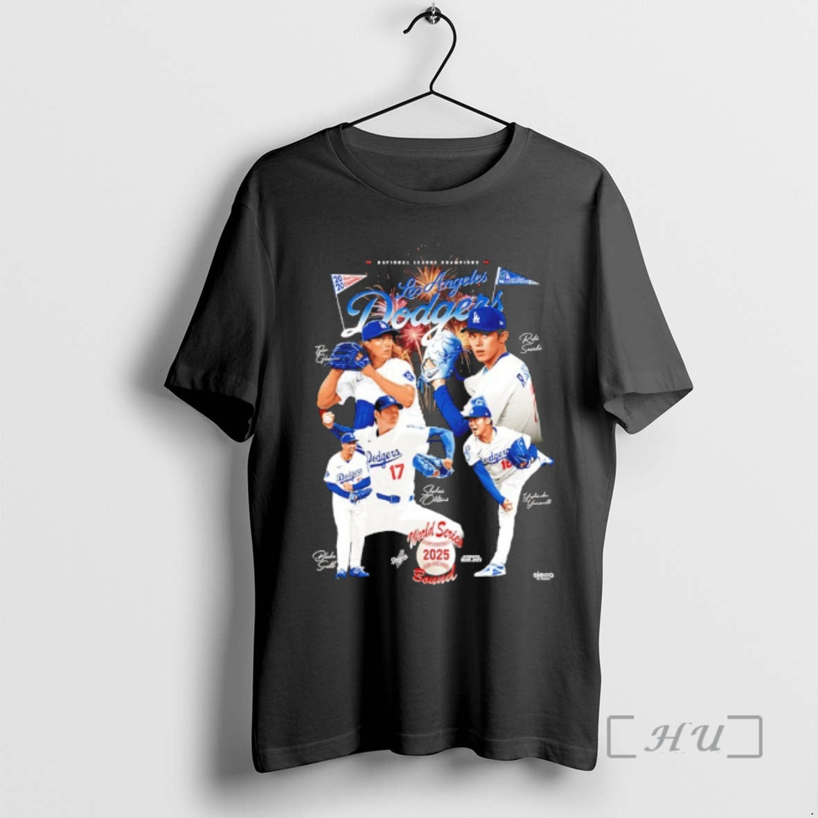 Officials 2025 World Champions Los Angeles Dodgers Signatures Graphic Premium T Shirt Sweater